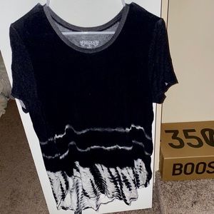 Mudd Black Tie Dye Flowy Lounge Top